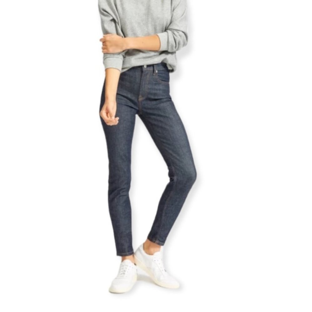 Everlane The High Rise Skinny Jeans blue dark wash 5 pocket Size 31 Regular